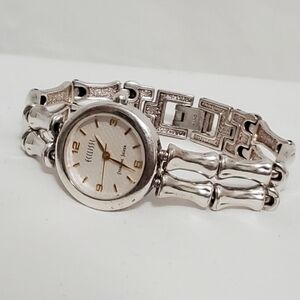 Vintage Sterling Silver Ecclissi Analog Bamboo Look Link Wrist Watch